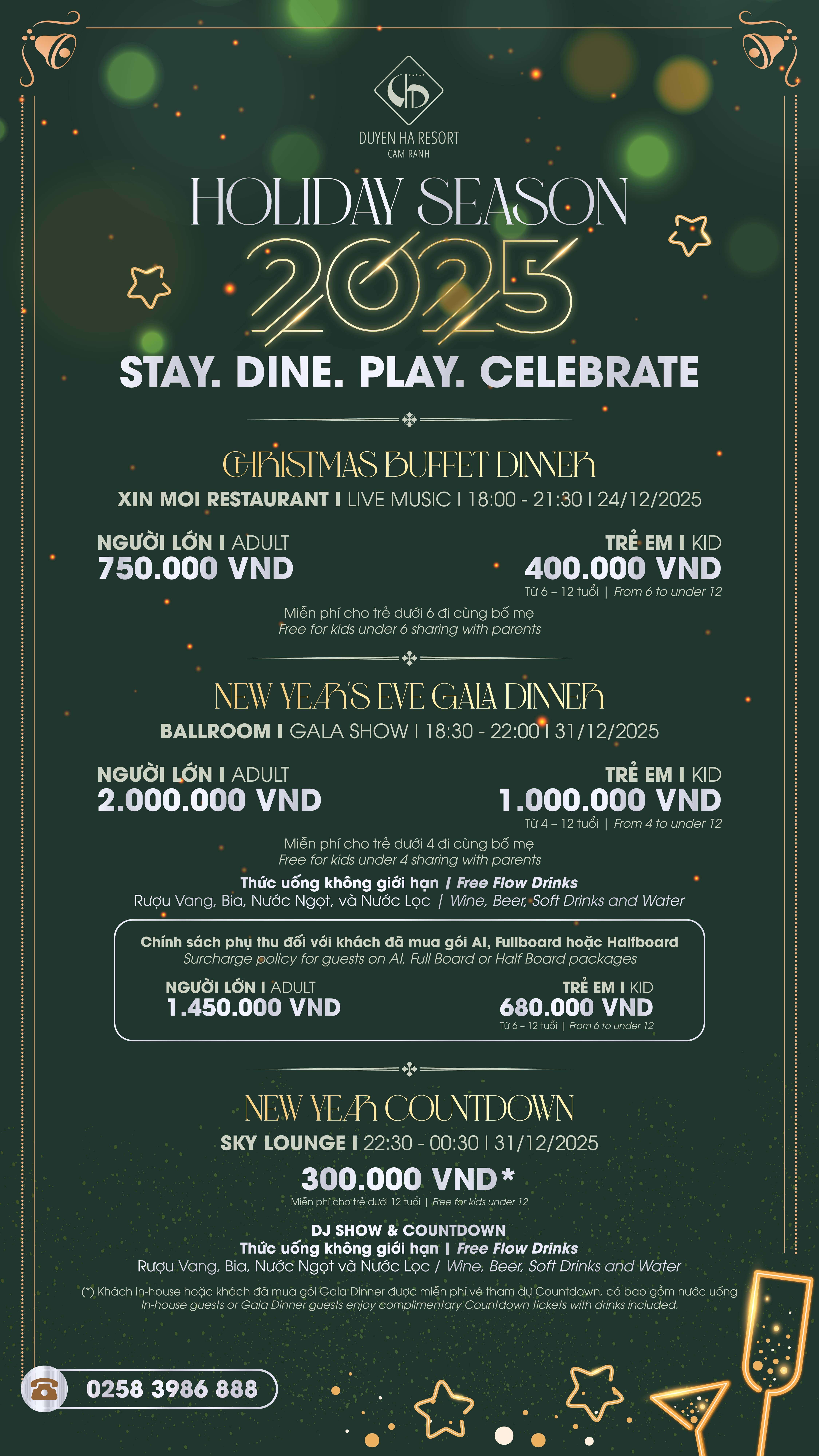 Holiday Season Calendar 2025 - Duyen Ha Resort Cam Ranh