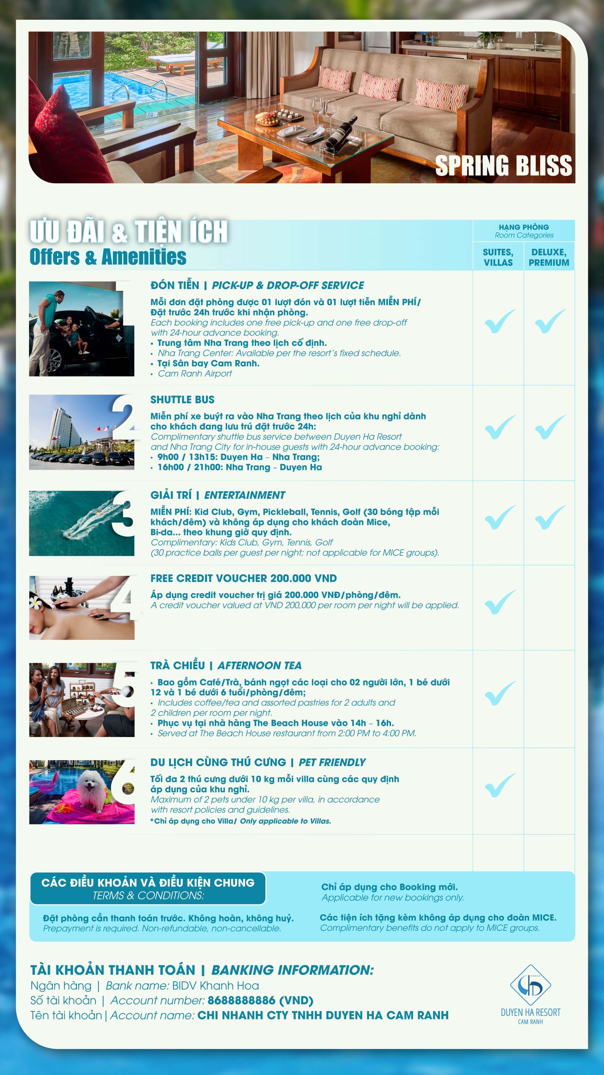 Spring Bliss 2026 – Resort Amenities