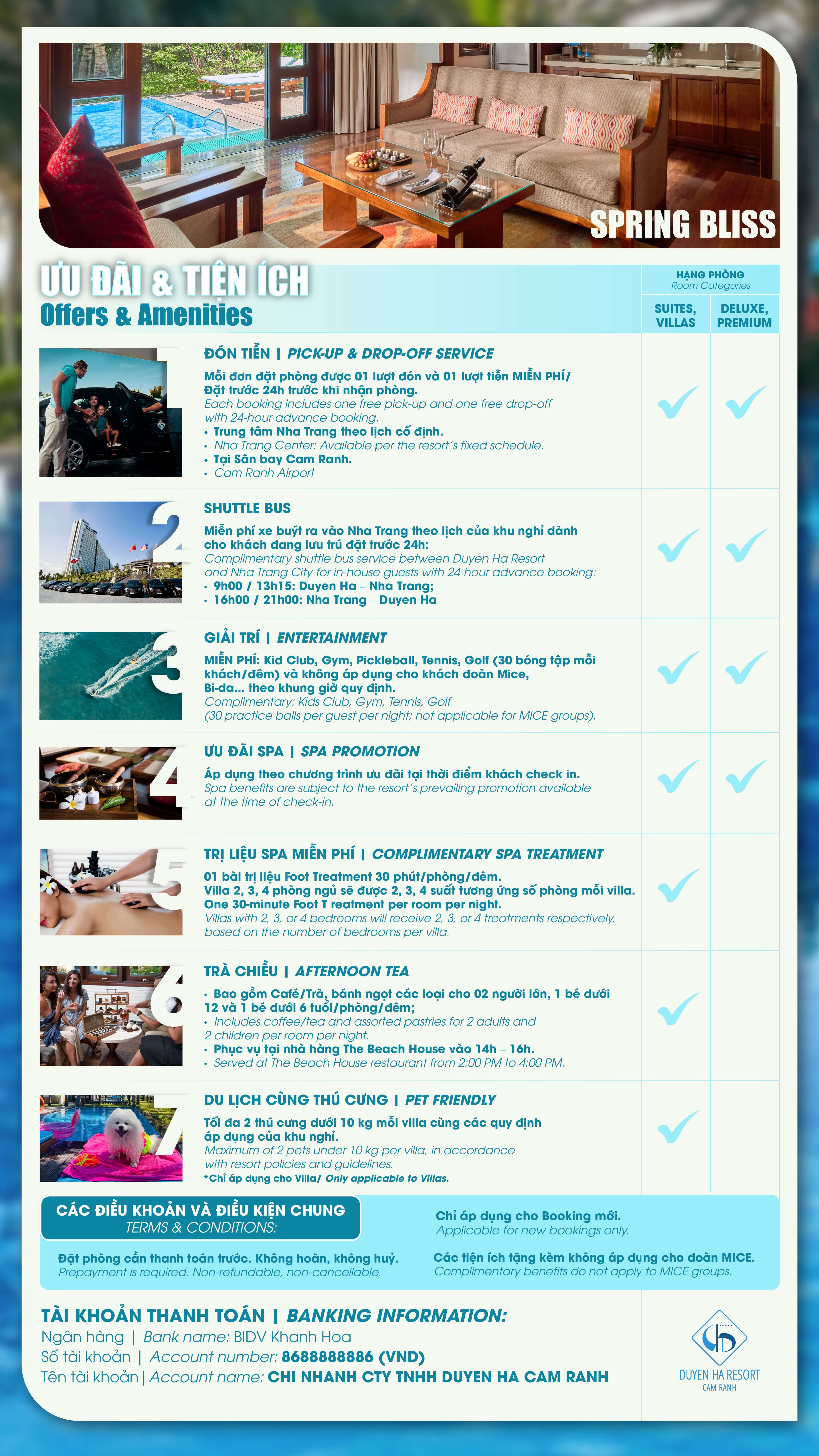 Spring Bliss 2026 – Resort Amenities