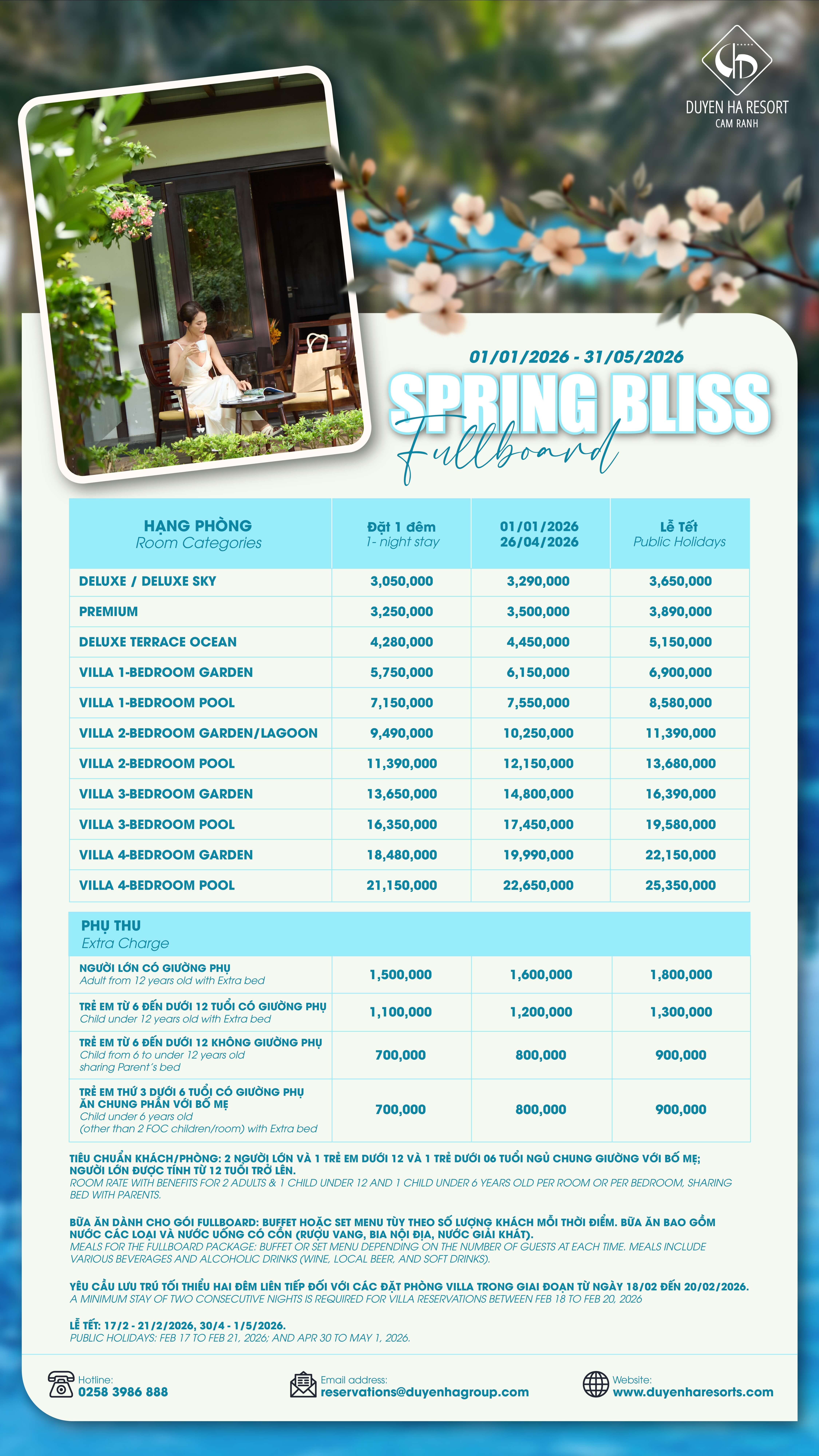 Spring Bliss 2026 - Fullboard Package